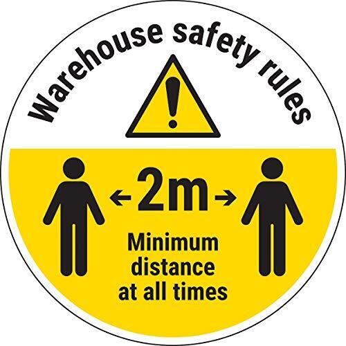 V Safety CV006BB-FS V Safety Warehouse Rules  Keep 2 m Distance 300 mm x 300 mm