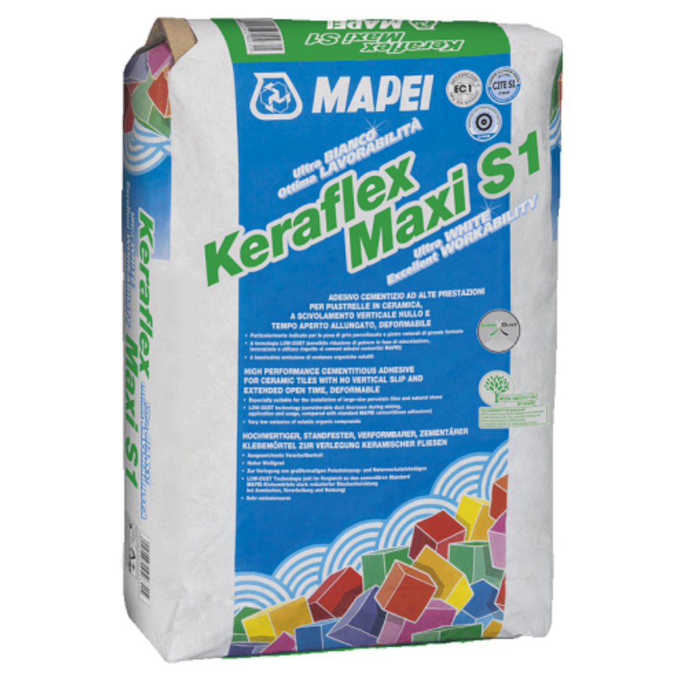 Adesivo Piastrelle Pavimento Cementizi Keraflex Maxi S1 Zero Grigio Sacco  25 kg