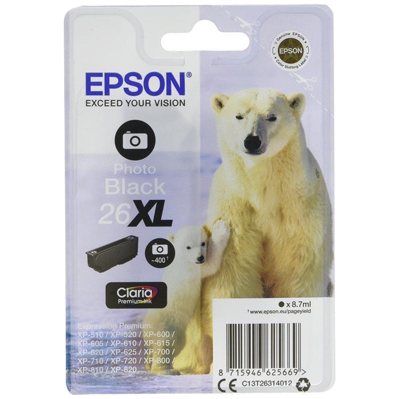 ORIGINALE EPSON T2631 NERA PHOTO C13T26314012 EPSON EXPRESSION PREMIUM XP600 XP6