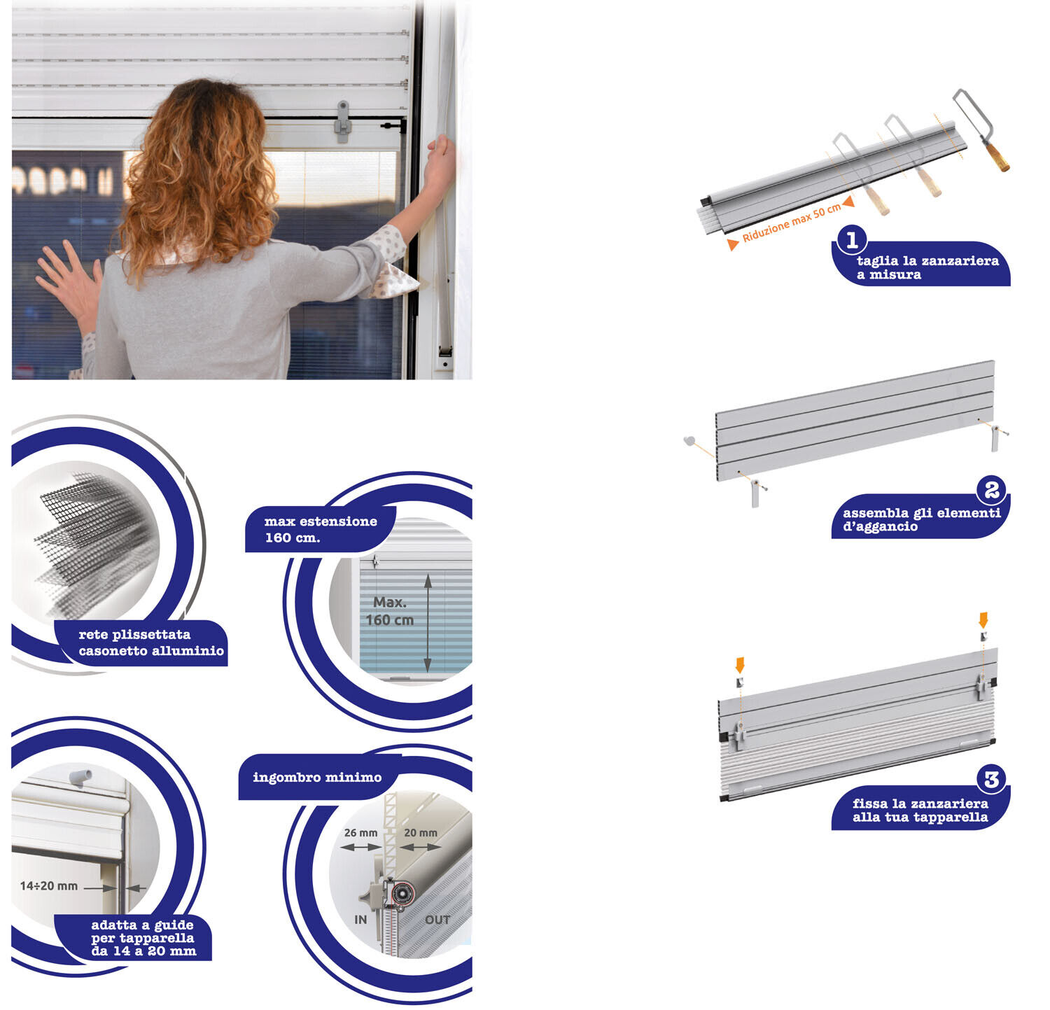 STOP INSET BIANCO PER TAPPARELLE 100X160 CM