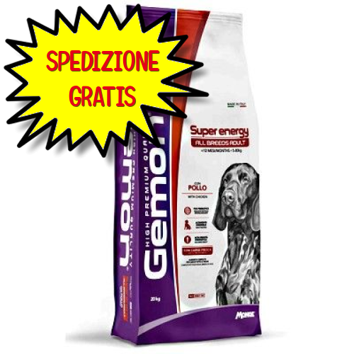 GEMON CANE CROCCHETTA AGRARIE ADULT ALL BREEDS SUPER ENERGY  20 KG