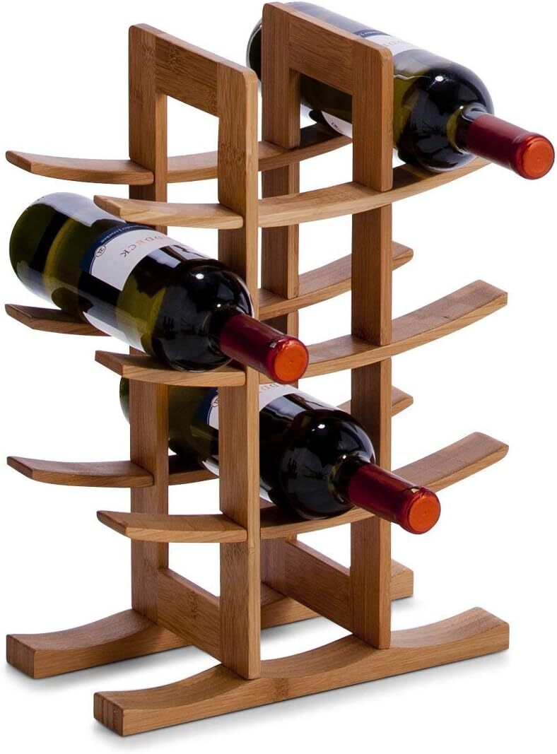 Zeller 13580 Portabottiglie di Vino, Bambú, Beige, 30x16x42 cm