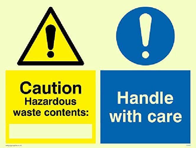 Viking segni cn658-a5l-pv Sign"Caution rifiuti pericolosi contenuto: maneggiare