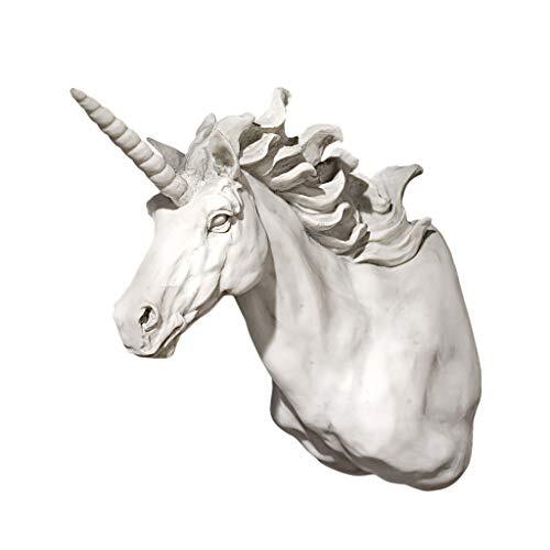 Design Toscano KY722072 Scultura da Parete Alicorno Unicorno Trofeo, Avorio, 25.