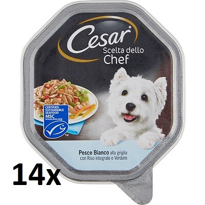 CESAR 14x CESAR CANE CHEF PESCE/RISO/VERD.GR.150