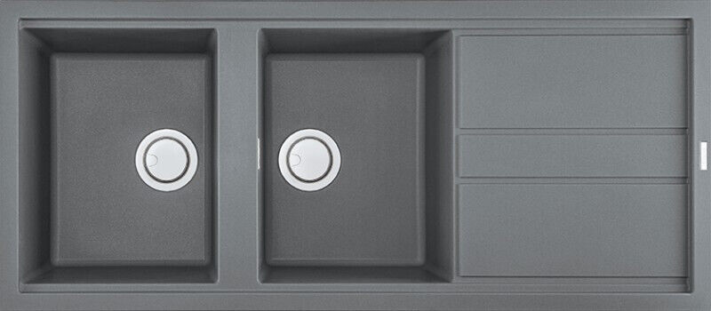 ELLECI Lavello 2 Vasche e Gocciolatoio 116Cm Metaltek Best 500 LMB50073