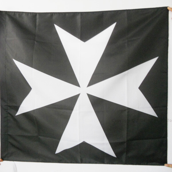 BANDIERA CAVALIERI ORDINE DI MALTA 90x90cm - BANDIERA SAN GIOVANNI DI GERUSALEMM