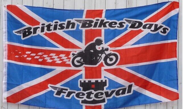 BANDIERA BRITISH BIKE 150x90cm - GRAN BANDIERA BRITISH BIKE 90 x 150 cm Polieste