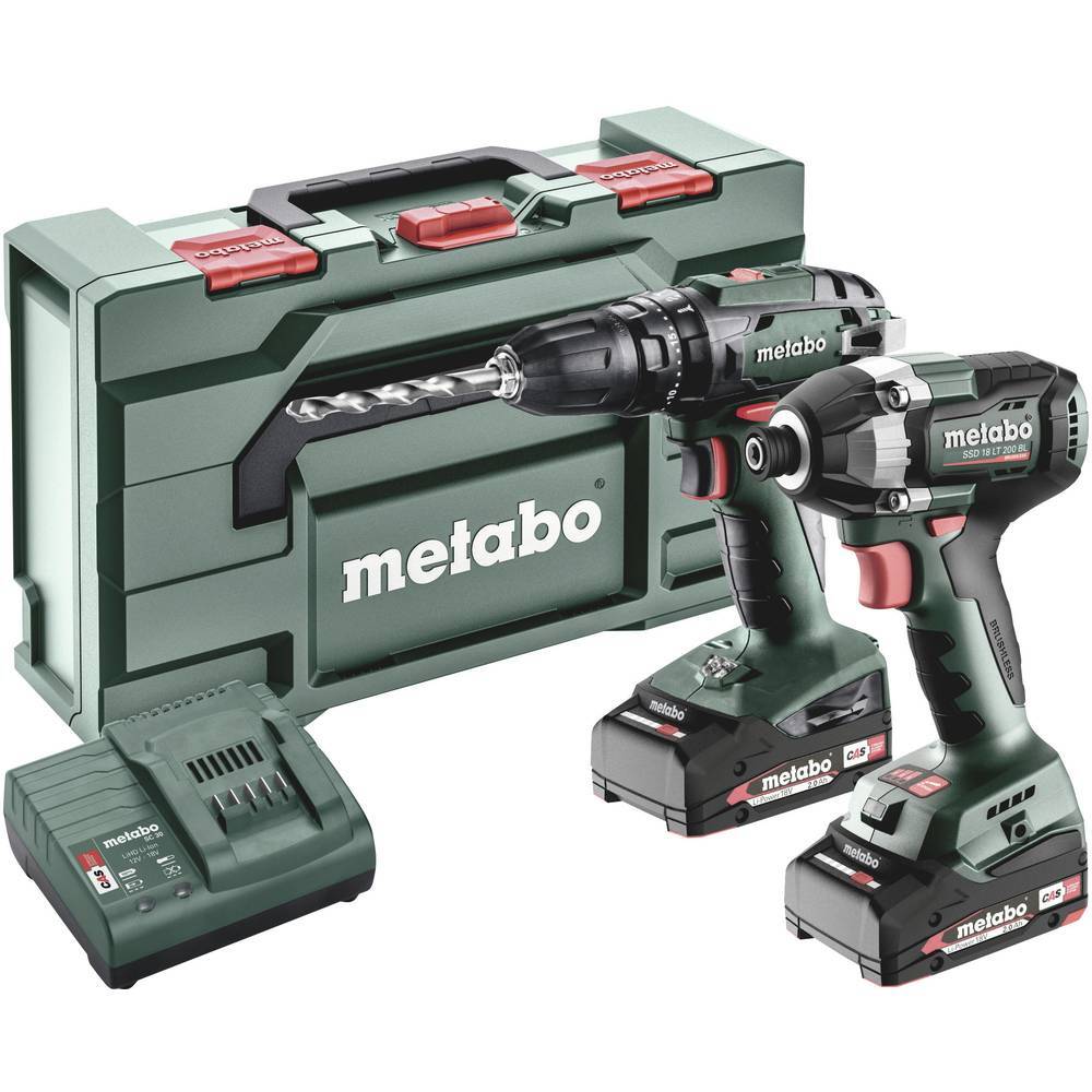 Metabo Combo-Set SB 18 + SSD 18 LT 200 BL -Trapano avvitatore a percussione a
