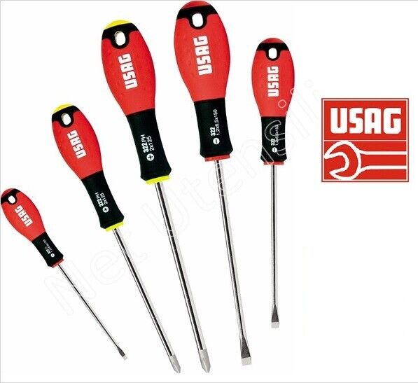 USAG 322 SH 5 SERIE SET KIT 5 GIRAVITI PROFESSIONALI CACCIAVITI A CROCE E TAGLIO