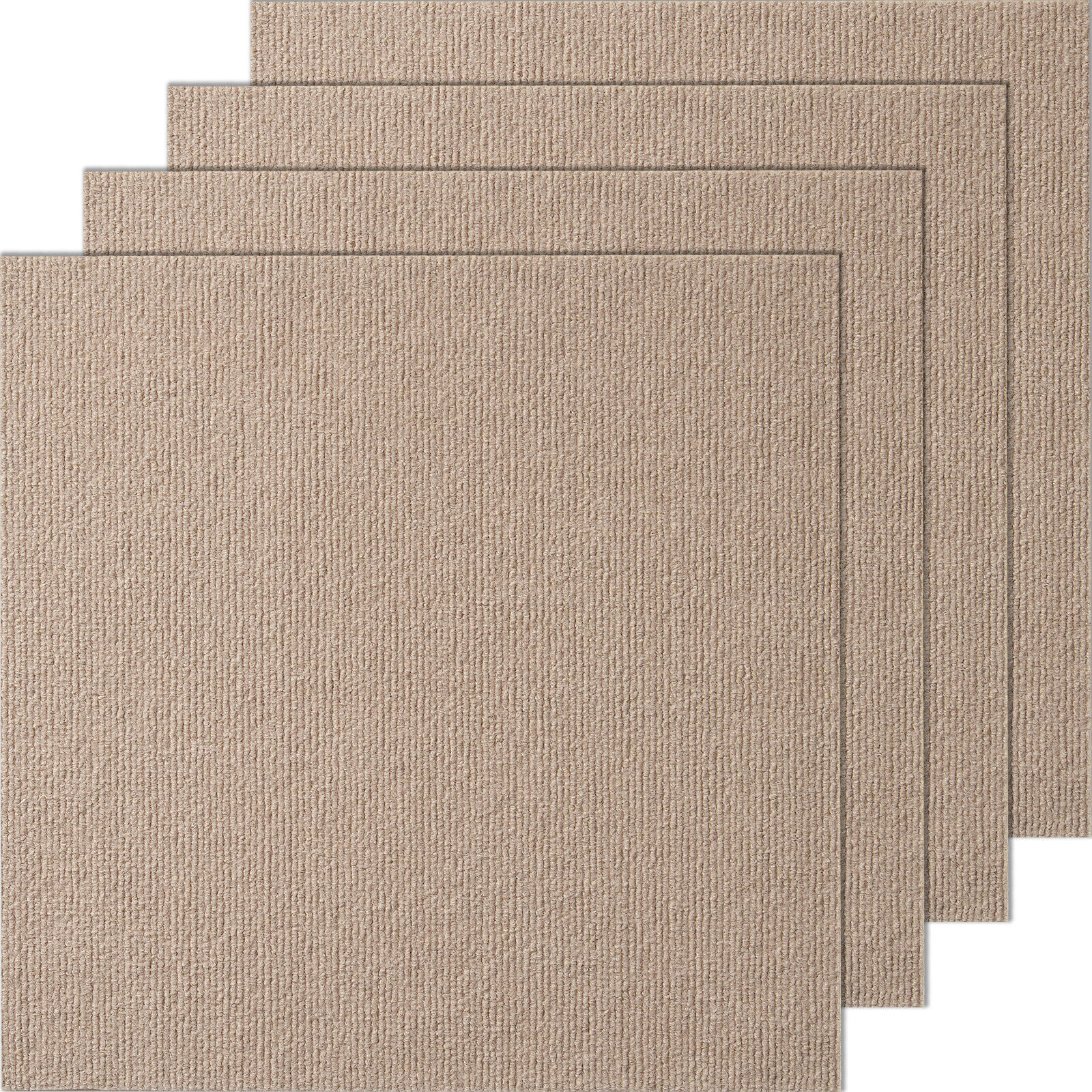 VEVOR Piastrelle per Moquette Autoadesive Pavimenti 457 x 457 mm Marrone Chiaro