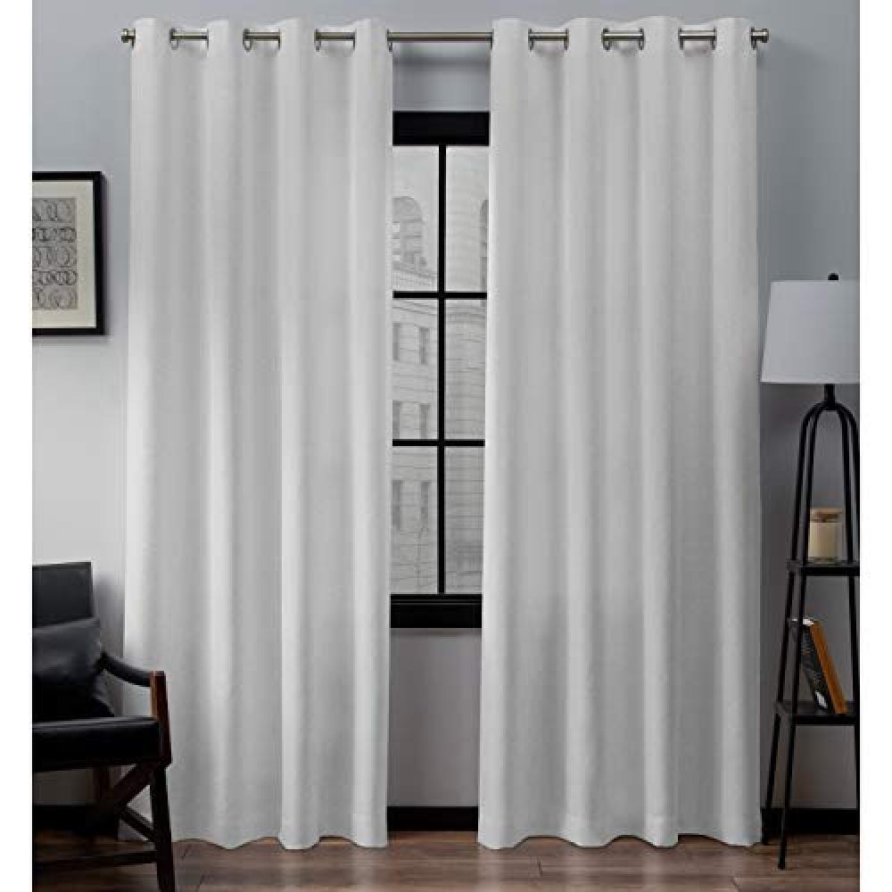 (TG. 108" Length) Exclusive Home Tende Loha Linen Grommet Top Window Curtain Pan