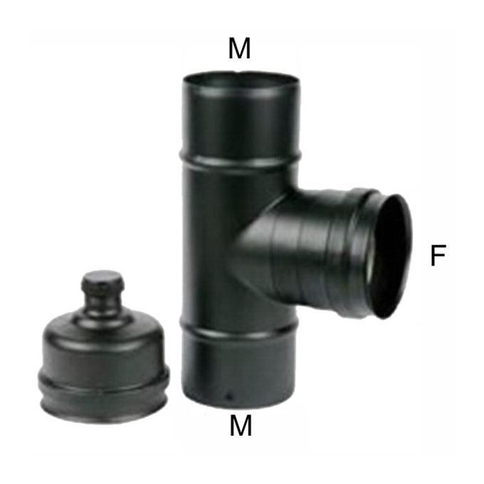 Maral Gomito T Inox 10 Mfm Tappo Nero Pellet 300 8012947685341