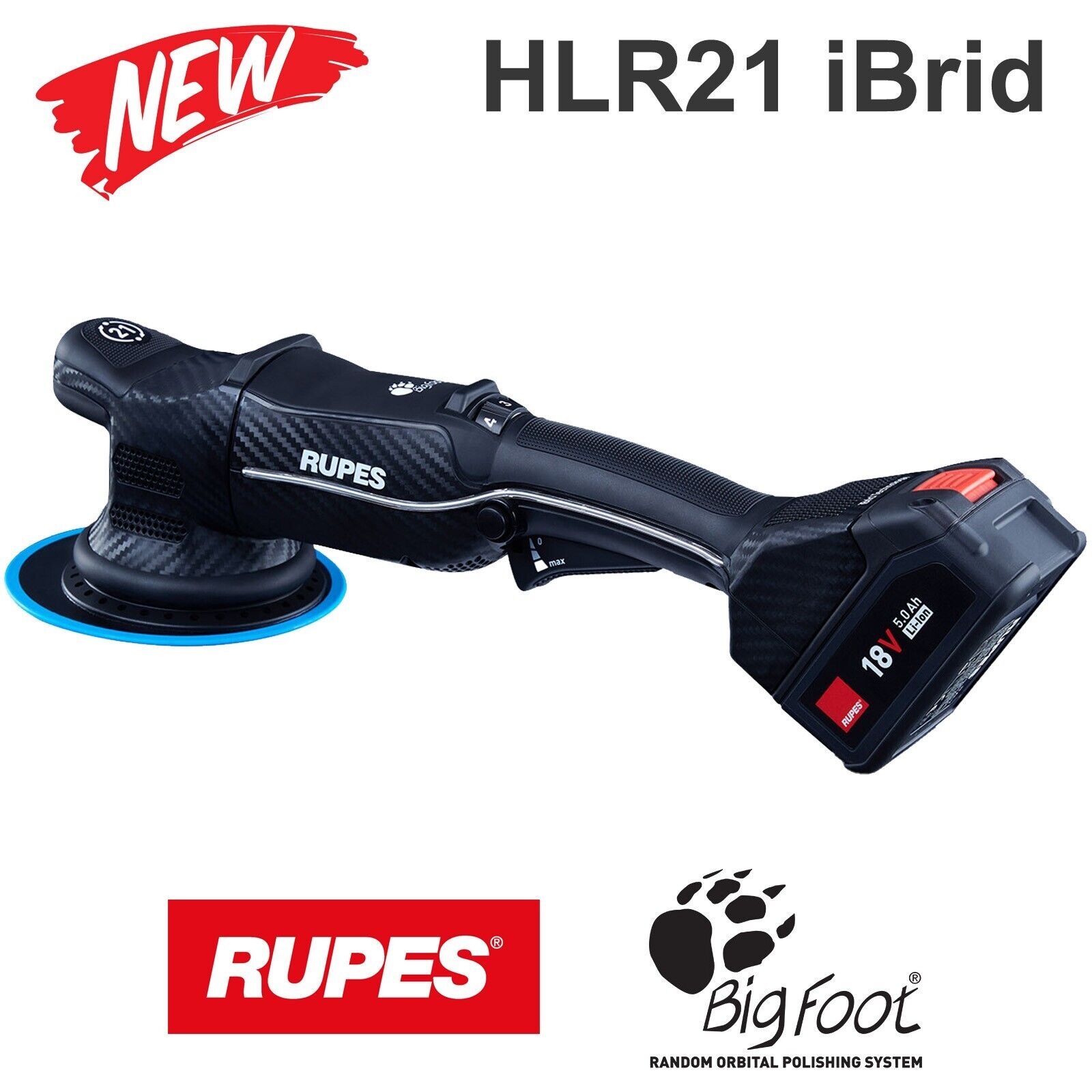 Lucidatrice Rotorbitale Ø21mm a Batteria 18V RUPES BigFoot + Kit Accessori HLR21