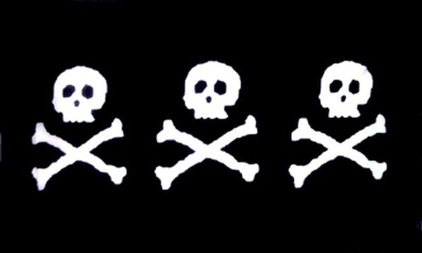 BANDIERA PIRATA CHRISTOPHER CONDENT 150x90cm - BANDIERA DEI PIRATI - TESCHIO 90