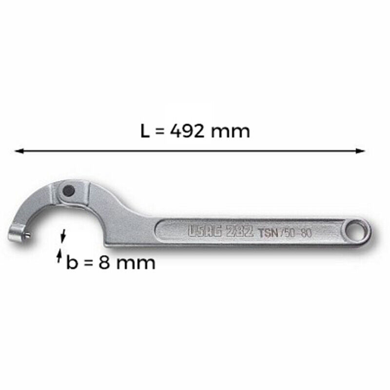 USAG 282 TSN - Chiave a settore snodata con nasello tondo 120 ÷ 180 mm