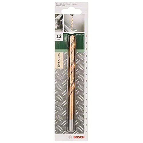 Bosch 2609255111 Punte per Metallo HSS-Tin, DIN 338, 12 x 101 x 151 mm, Titanio