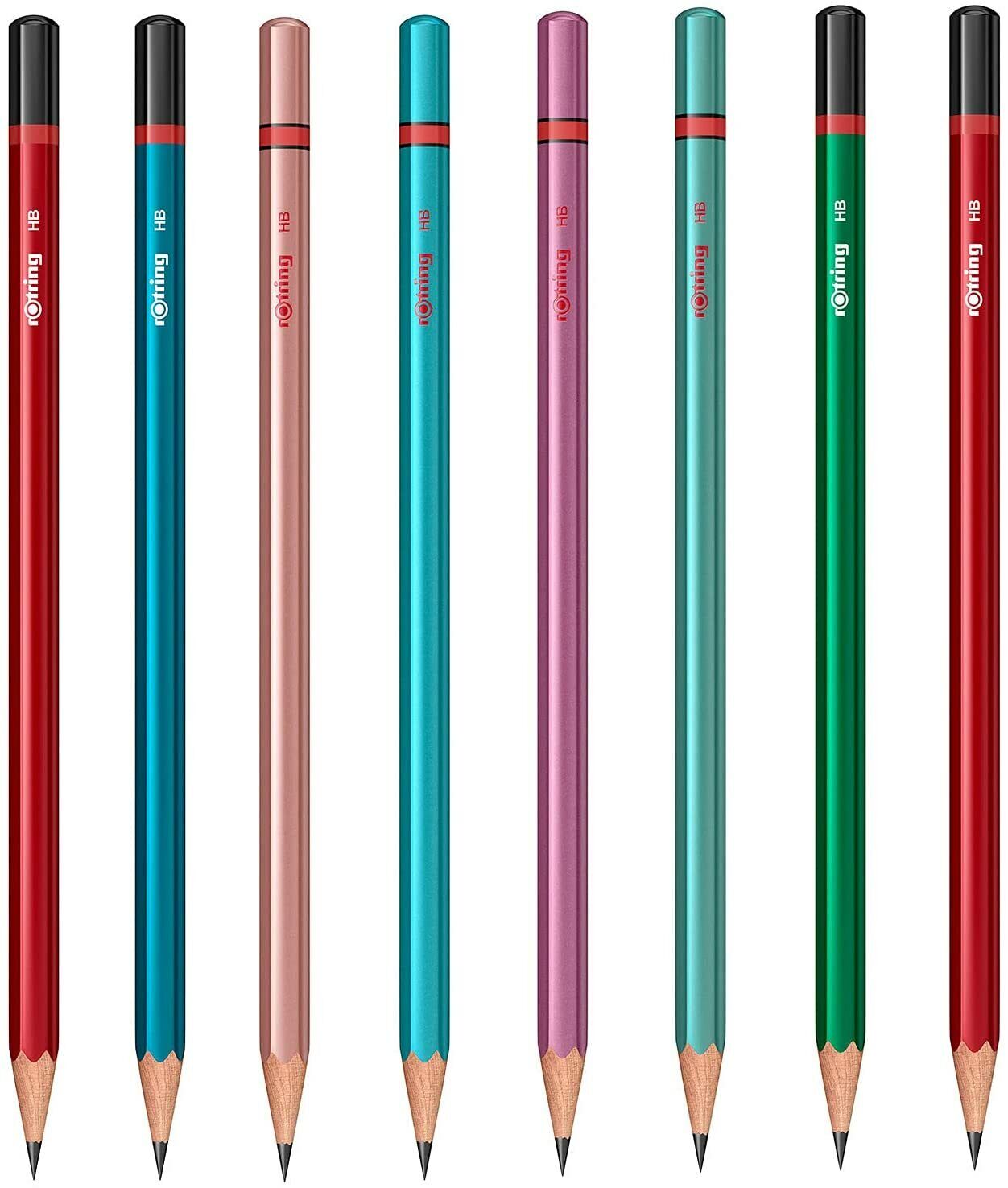 rOtring Woodcase Hb Grafite Matita Metallico Set Di 8 Matite