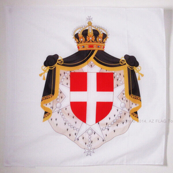 BANDIERA STEMMA ORDINE DI MALTA 90x90cm - BANDIERA BLASONE SAN GIOVANNI DI GERUS