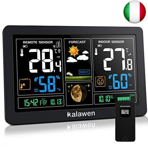 Kalawen Stazione Meteo Automatica Digitale Wireless Meteorologica con Ampio