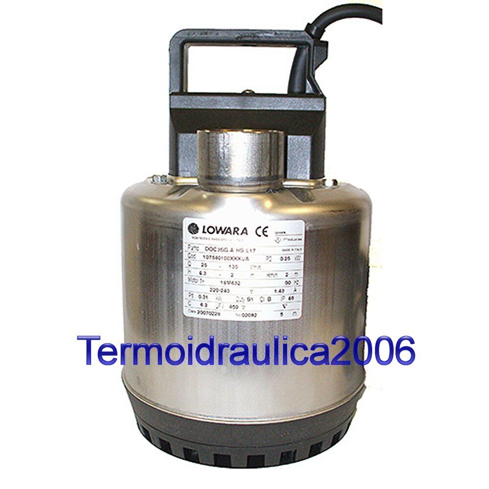 Lowara DOC Pompa Sommergibile Drenaggio DOC7T/A 0,55KW 0,75HP 3x400V 50Hz