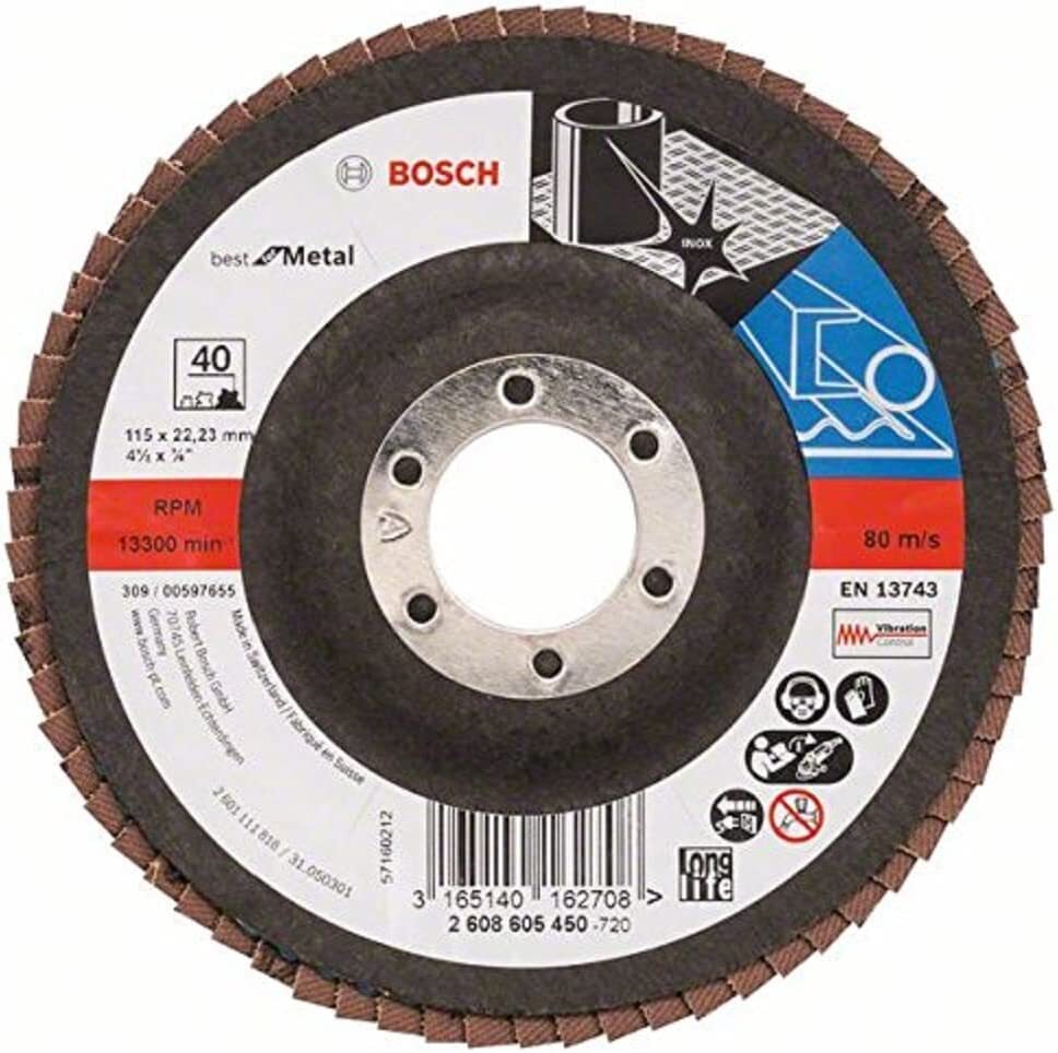 BOSCH - DISCO LAMELLARE IN FIBRA DI VETRO BEST METAL 115MM GRANA 40