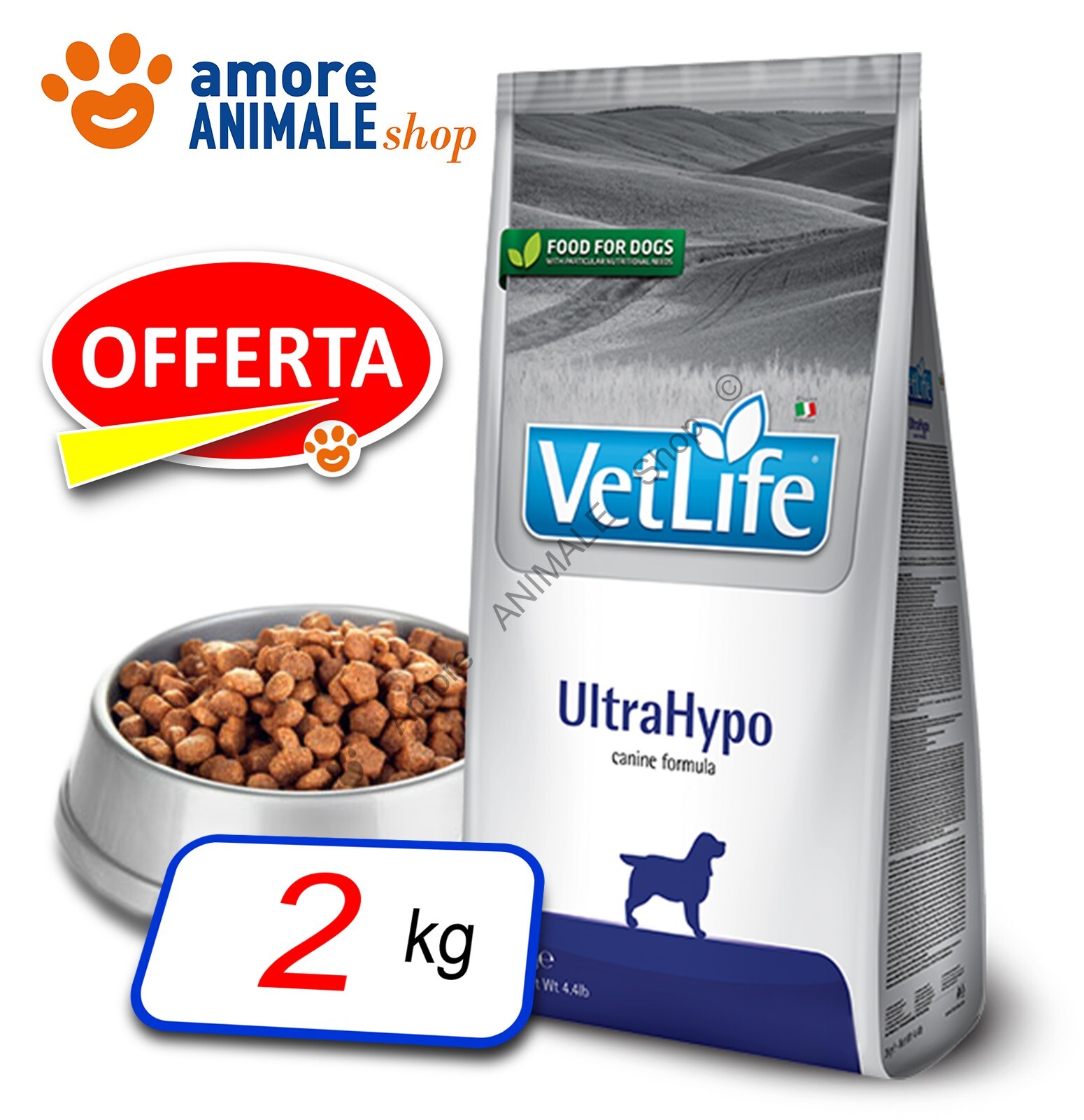Farmina Dog Vet Life Natural Diet → Hypoallergenic Uova e Riso - 2 kg - Cane