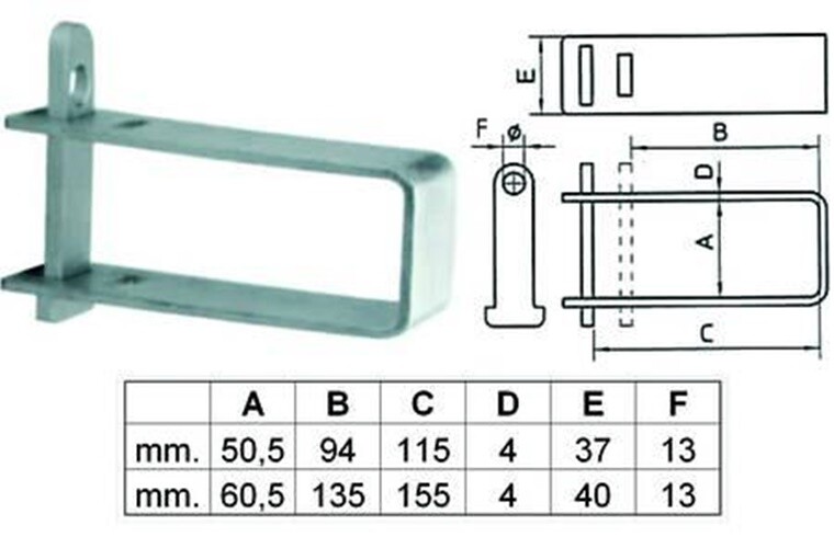 CRAVATTA BLOCCACANCELLO IN ACCIAIO PAL24 --media  -FER 172325