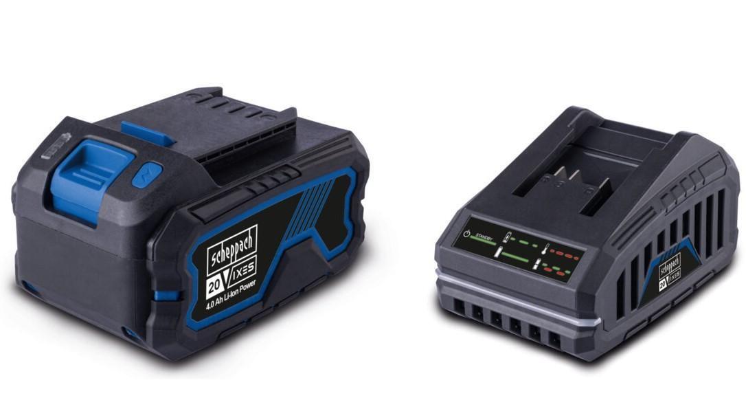 Starterkit con batteria e caricabatteria 20v 4.0ah serie ixes Scheppach sbsk4.0