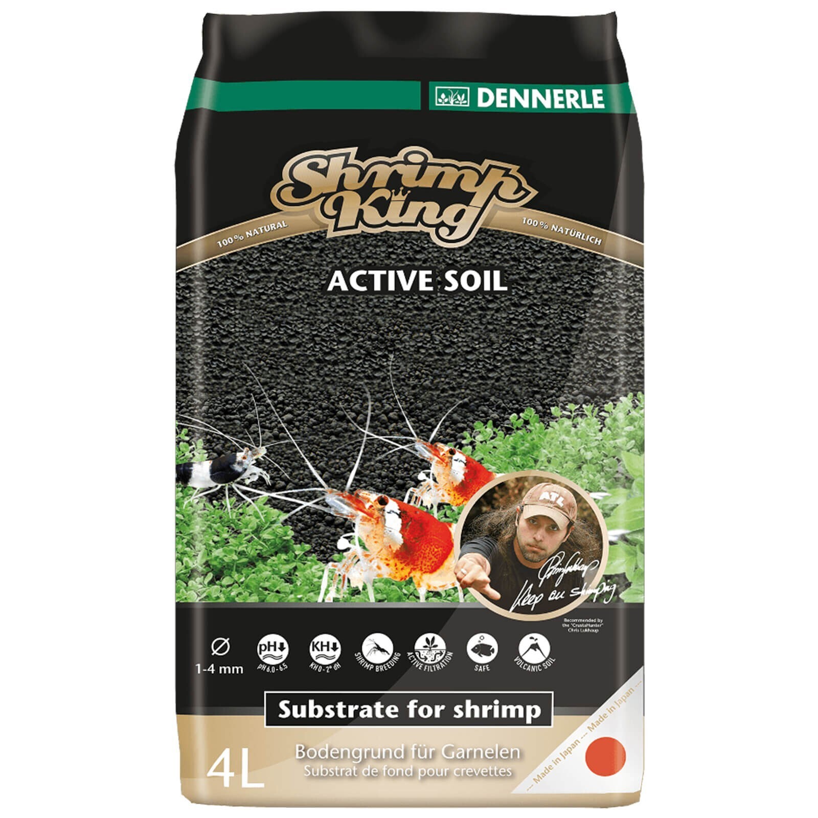 Dennerle 6177 Shrimp King Active Soil 4 Litri Fondo per caridine
