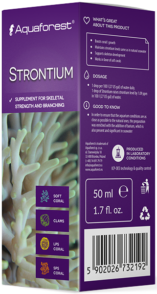 strontium aquaforest integratore acquario marino coralli 50ml 1 goccia 100 litri