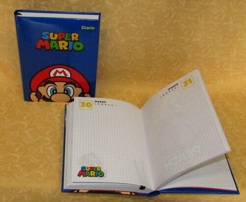 DIARIO SUPER MARIO BLU 12 mesi  5 mm 18,3x13,5x2,5cm cod.24093