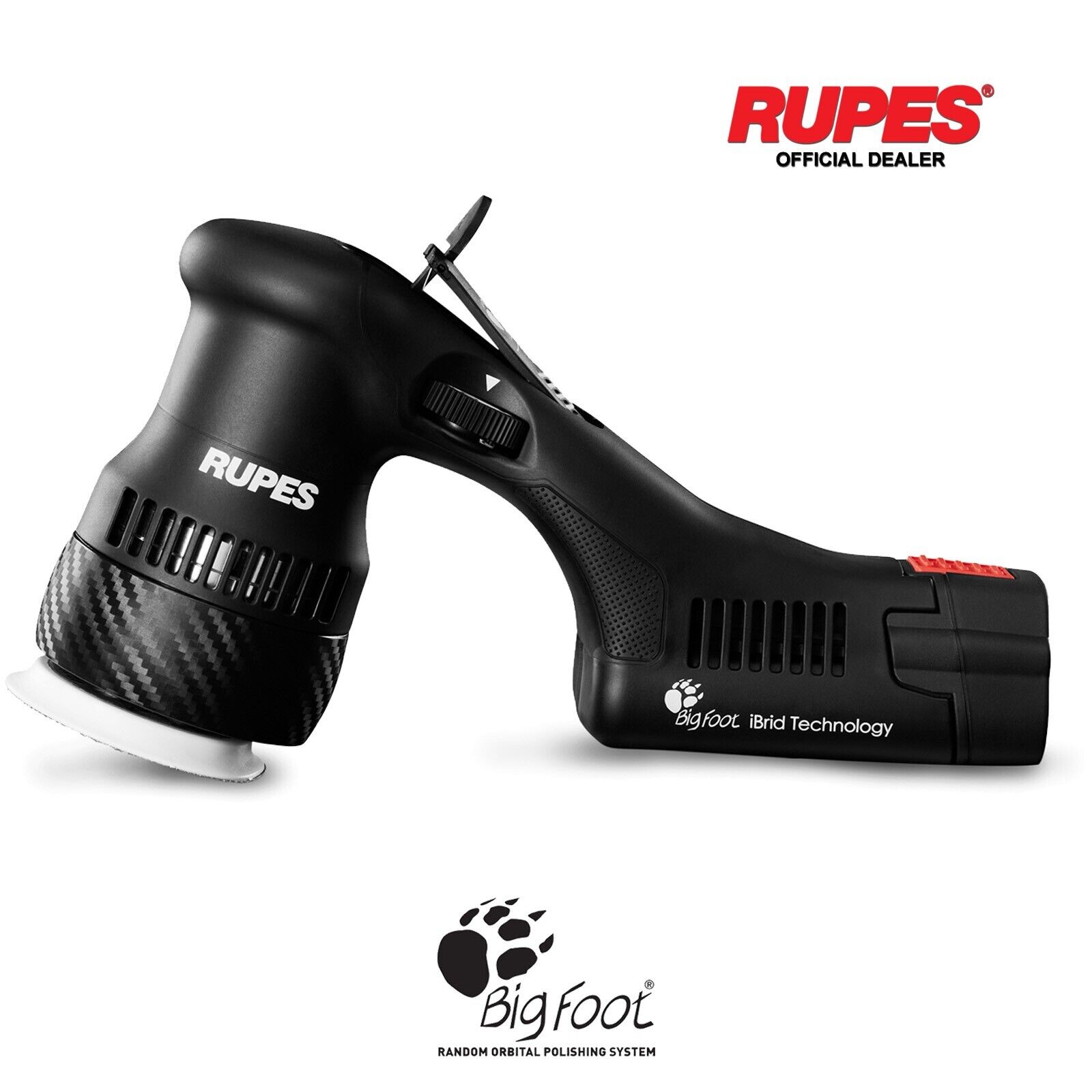 Kit Lucidatrice Rotorbitale Ø 12mm a Batteria 18V RUPES BigFoot iBrid HLR75/STB