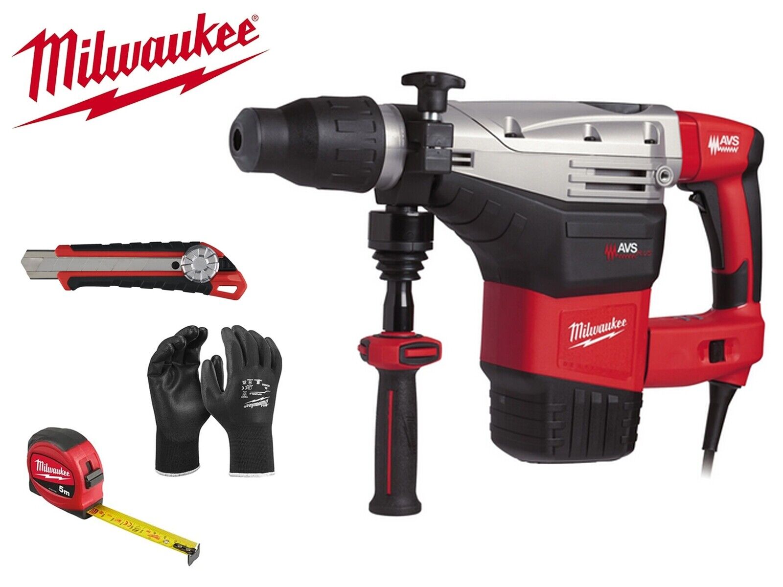 Kit Demolitore 1550W SDS-MAX 7 Kg MILWAUKEE K750S Scalpellatore