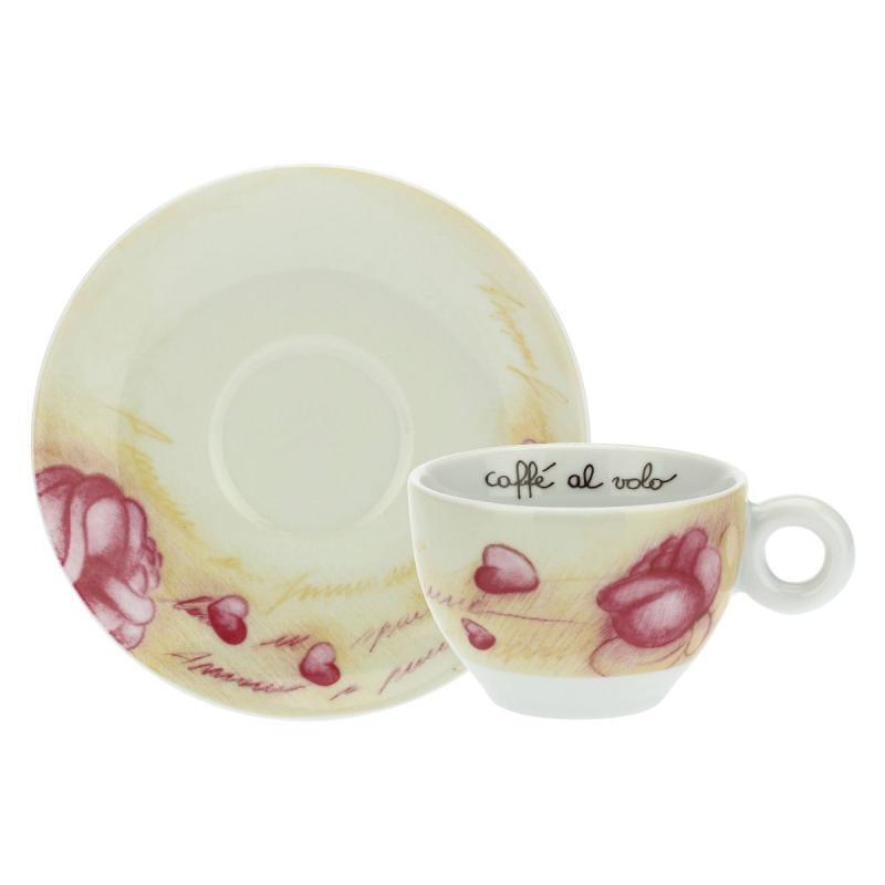 Tazze da cappuccino medie Thun set due pezzi linea amore a primavera