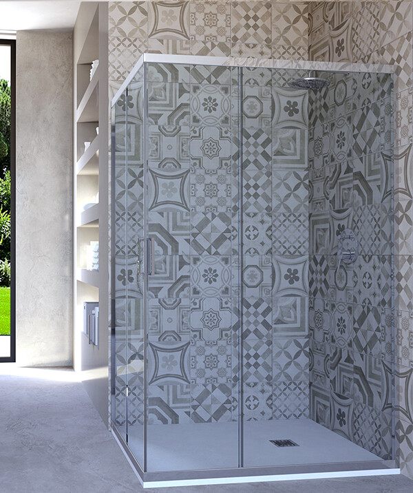Box doccia angolare porta scorrevole 65x70 cm trasparente