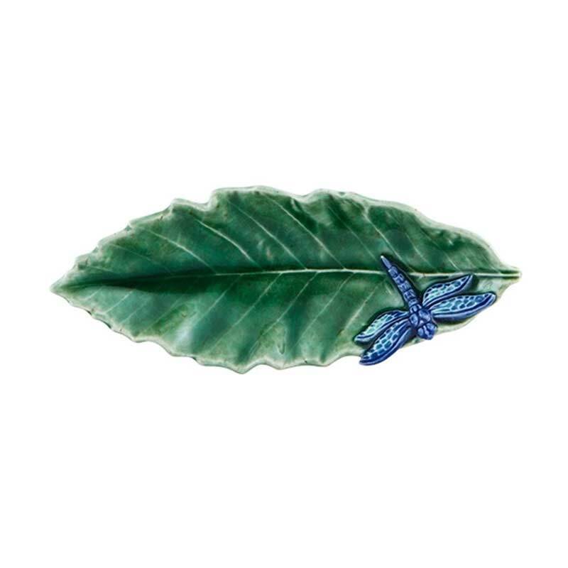BORDALLO PINHEIRO Vassoio Castagno con Libellula 16 cm