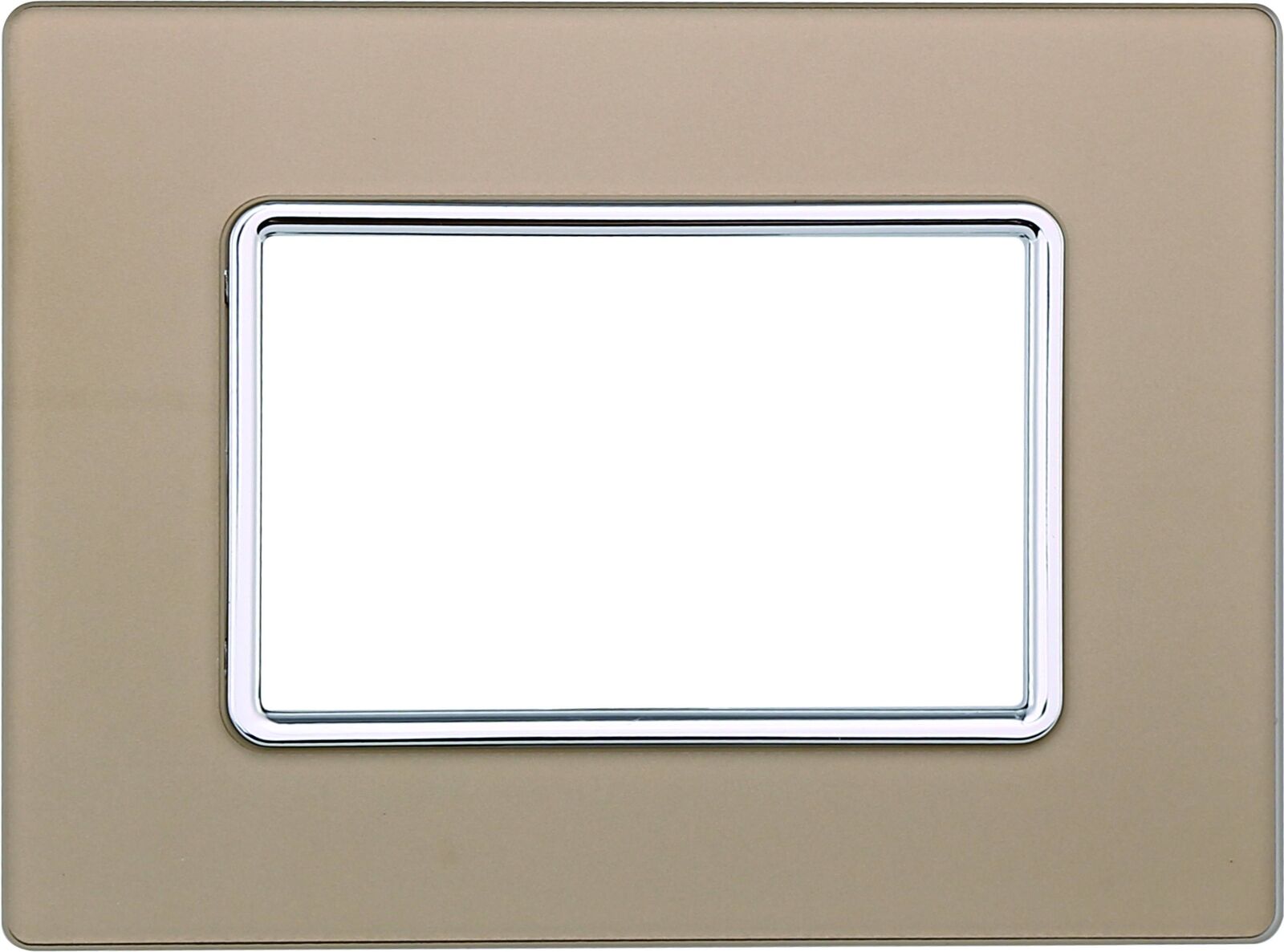 Placca vetro 3 posti colore oro serie Solar compatibile Matix - MT84311