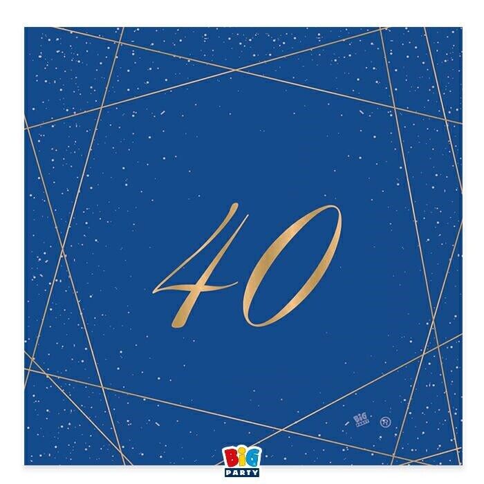 TOVAGLIOLI 25X25 CM 40 ANNI BLUE GOLD 20 PZ