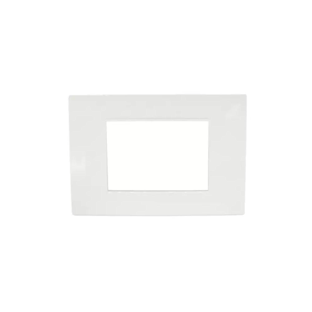 PLACCA 3 MODILI COMPATIBILE LIVING LIGHT TECNOPOLIMERO COLORE SILVER T1