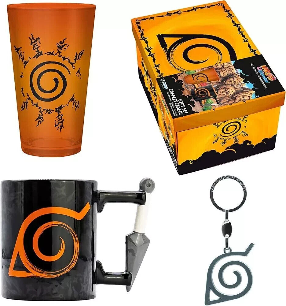 Gift Set Box Naruto Shippuden 3D Mug + 3D Keychain + XXL Large Glass ABYstyle