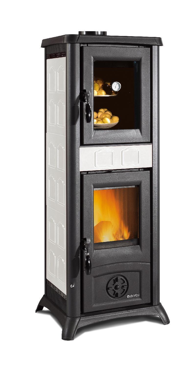 Stufa a Legna con Forno in Ghisa 7.3 kW Bianco Gemma 5.0 Nordica Extraflame