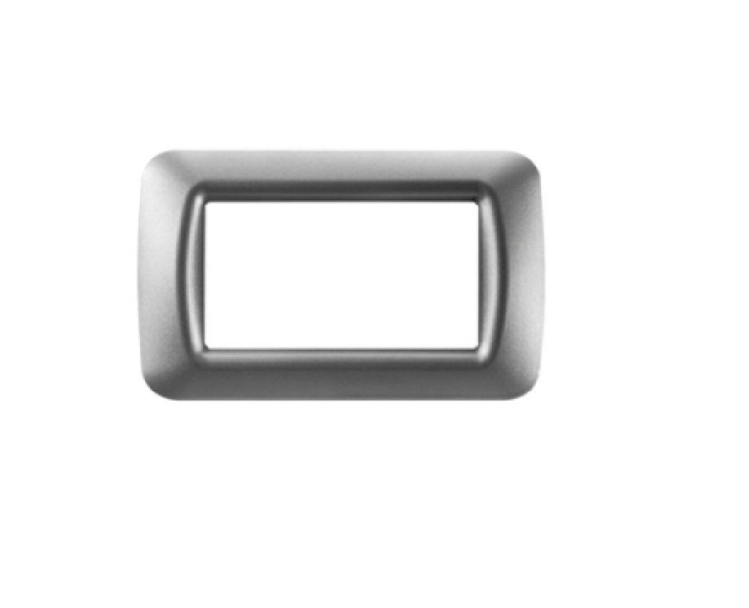 GEWISS GW 22604 PLACCA IN TECNOPOLIMERO TITANIO METALLIZZ TOP SYSTEM 4 POSTI