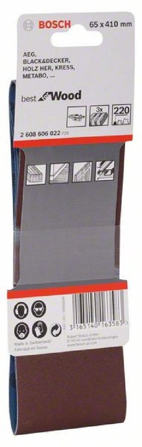 Set di nastri abrasivi da 3 pz. X440 65 x 410 mm, P220, BEST for LEGO+VERNICE