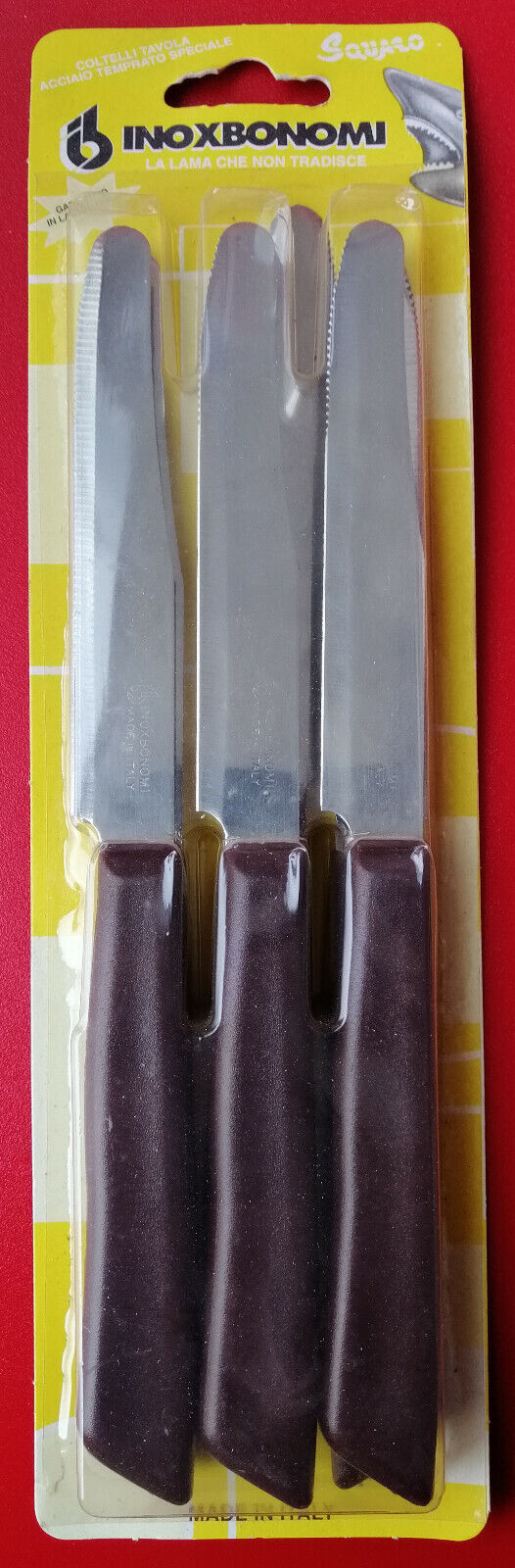 SET 6 COLTELLI TAVOLA COLTELLO BISTECCA PIZZA FRUTTA CUCINA KNIVES MADE IN ITALY