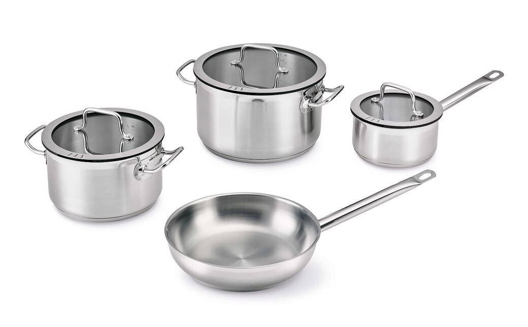 Berghoff downdraft, batteria 7 pz hotel adatta ad induzione qualità extra