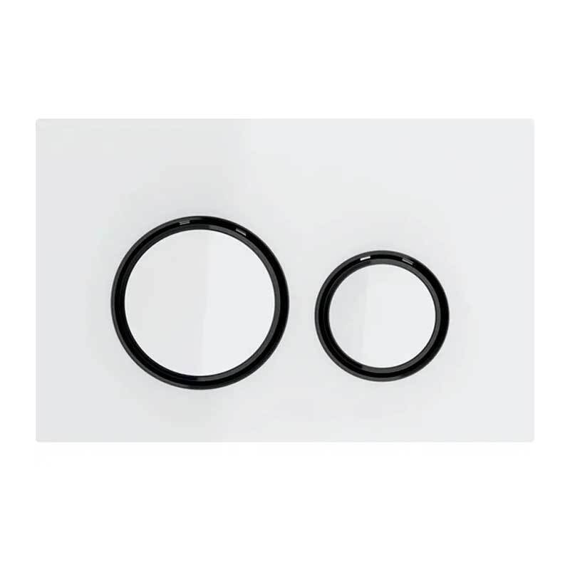 Placca Geberit Sigma 21 Vetro Bianco - Anelli Nero Cromo | 115.651.SI.1