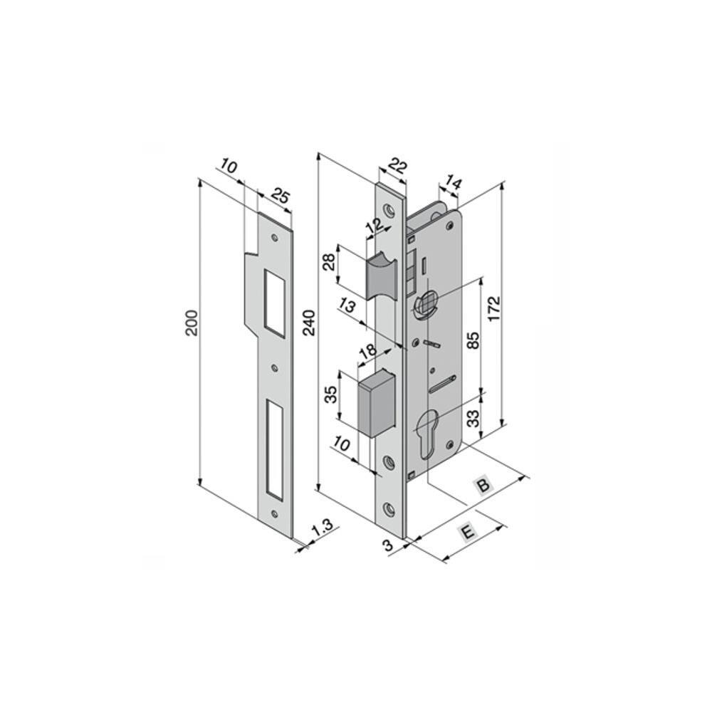 SERRATURA INF.LEGNO              015.80.00.0 WELKA