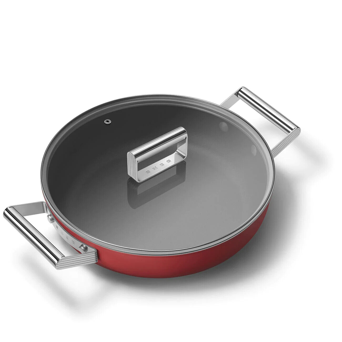 SMEG TEGAME CON COP. CM.28 ROSSO ALLUM ANTIAD. COOKWARE INDUZIONE 3 2023