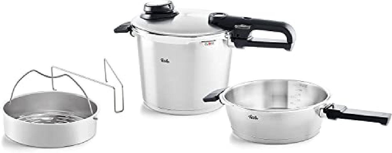 Fissler , Set da 4 pezzi con pentola a pressione Vitavit Premium capienza 6 l ,
